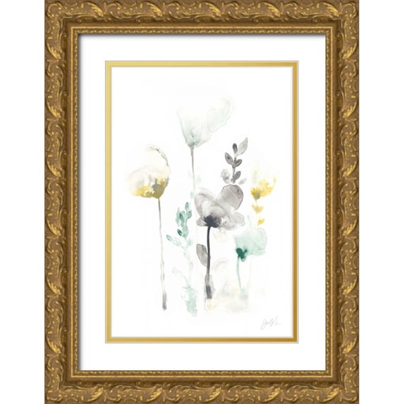 Vess, June Erica 23x32 Gold Ornate Wood Framed with Double Matting Museum Art Print Titled - Stem Illusion III