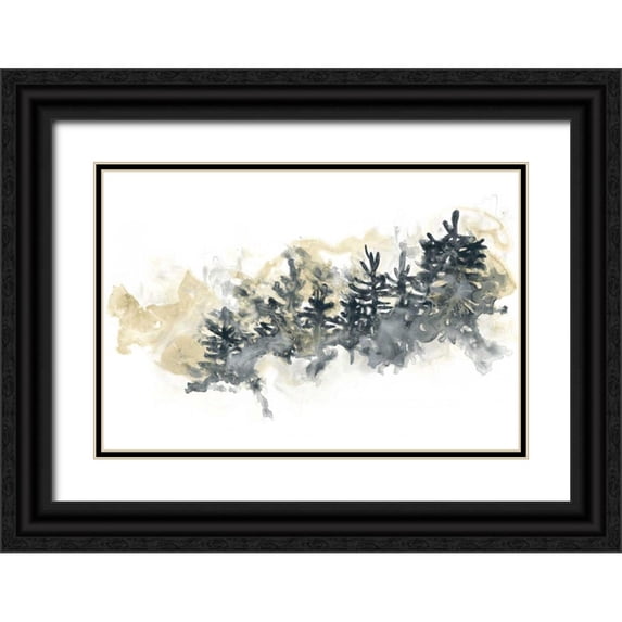 Vess, June Erica 24x17 Black Ornate Wood Framed with Double Matting Museum Art Print Titled - Misty Hillside II