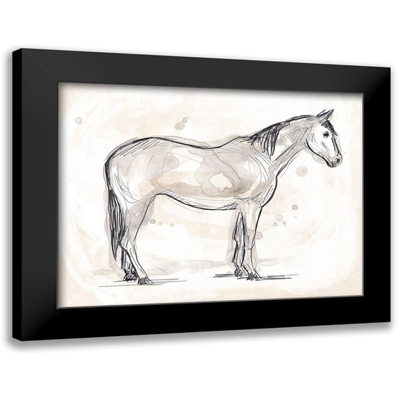 Vess, June Erica 24x19 Black Modern Framed Museum Art Print Titled - Vintage Equine Sketch II