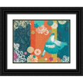 thumbnail image 1 of Vess, June Erica 24x19 Black Ornate Wood Framed with Double Matting Museum Art Print Titled - Floral Flight I, 1 of 4