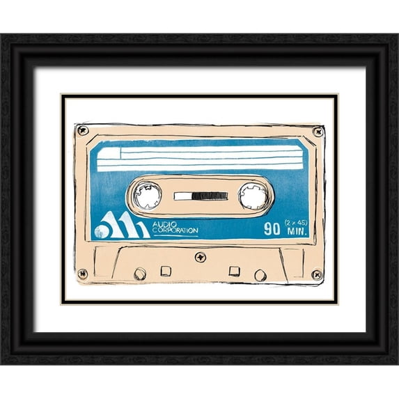 Vess, June Erica 24x19 Black Ornate Wood Framed with Double Matting Museum Art Print Titled - Mix Tape III
