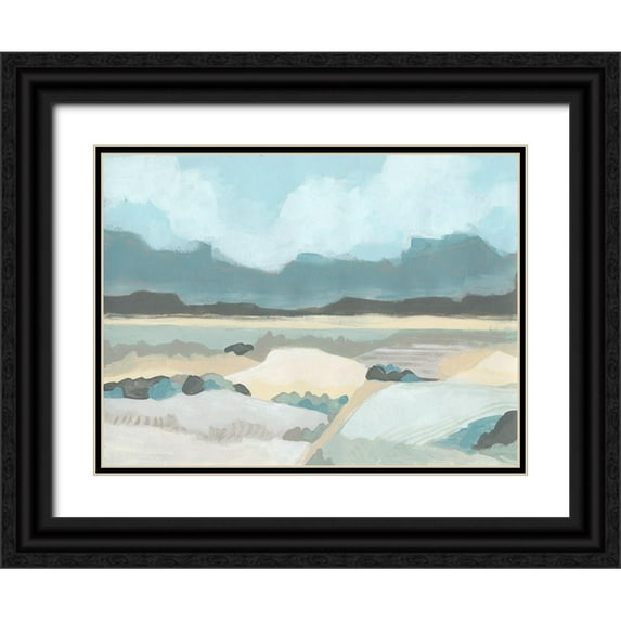 Vess, June Erica 24x19 Black Ornate Wood Framed with Double Matting Museum Art Print Titled - Mountain Valley Vista II