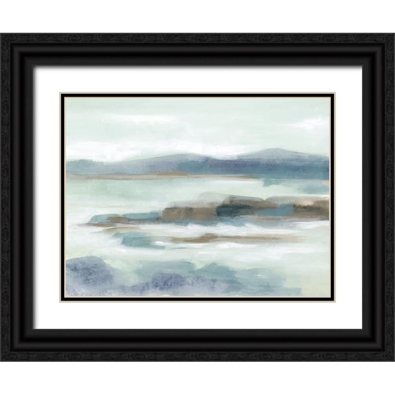 Vess, June Erica 24x19 Black Ornate Wood Framed with Double Matting Museum Art Print Titled - Soft Shores I