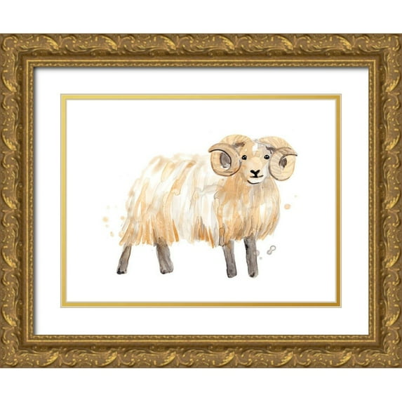 Vess, June Erica 24x19 Gold Ornate Wood Framed with Double Matting Museum Art Print Titled - Highland Squad III