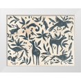 thumbnail image 1 of Vess, June Erica 24x19 White Modern Wood Framed Museum Art Print Titled - Woodland Woodblock II, 1 of 4