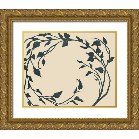Vess, June Erica 24x20 Gold Ornate Wood Framed with Double Matting Museum Art Print Titled - Tendril Swirl I