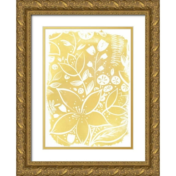 Vess, June Erica 24x32 Gold Ornate Wood Framed with Double Matting Museum Art Print Titled - Garden Batik X