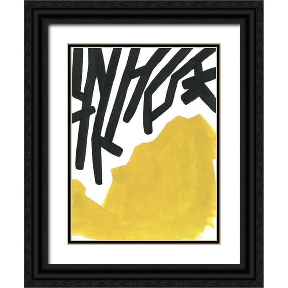 Vess, June Erica 25x32 Black Ornate Wood Framed with Double Matting Museum Art Print Titled - Color Block Maze III