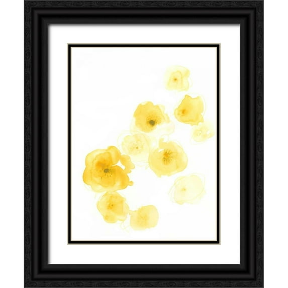 Vess, June Erica 25x32 Black Ornate Wood Framed with Double Matting Museum Art Print Titled - Falling Blossoms IV