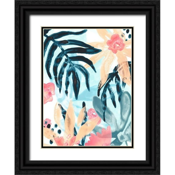 Vess, June Erica 25x32 Black Ornate Wood Framed with Double Matting Museum Art Print Titled - Island Intuition I