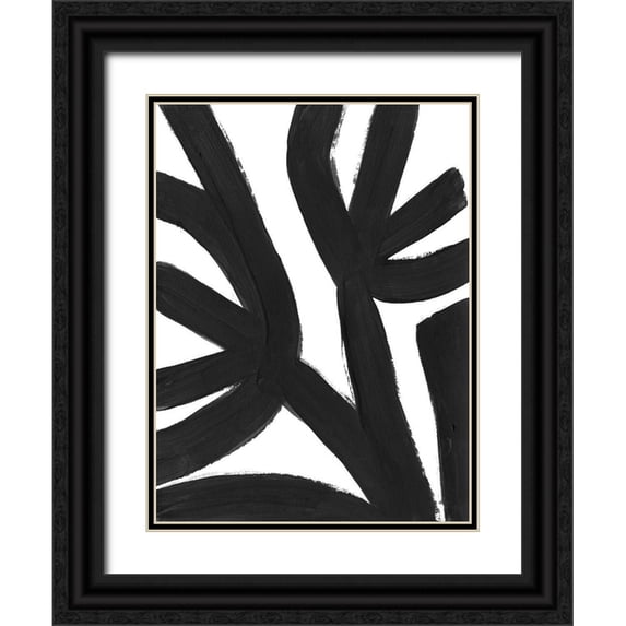 Vess, June Erica 25x32 Black Ornate Wood Framed with Double Matting Museum Art Print Titled - Jungle Satellite II