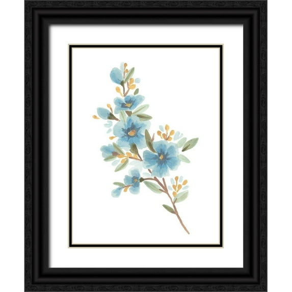 Vess, June Erica 25x32 Black Ornate Wood Framed with Double Matting Museum Art Print Titled - Wildflower Sprig I