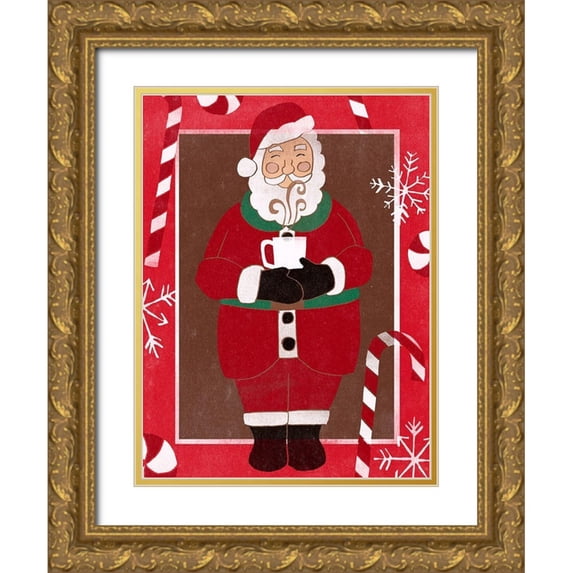 Vess, June Erica 25x32 Gold Ornate Wood Framed with Double Matting Museum Art Print Titled - Cozy Cocoa Christmas II