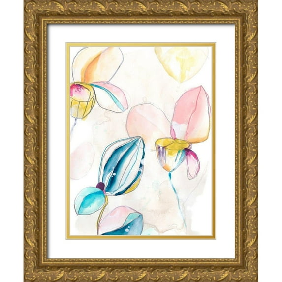 Vess, June Erica 25x32 Gold Ornate Wood Framed with Double Matting Museum Art Print Titled - Garden Splash I