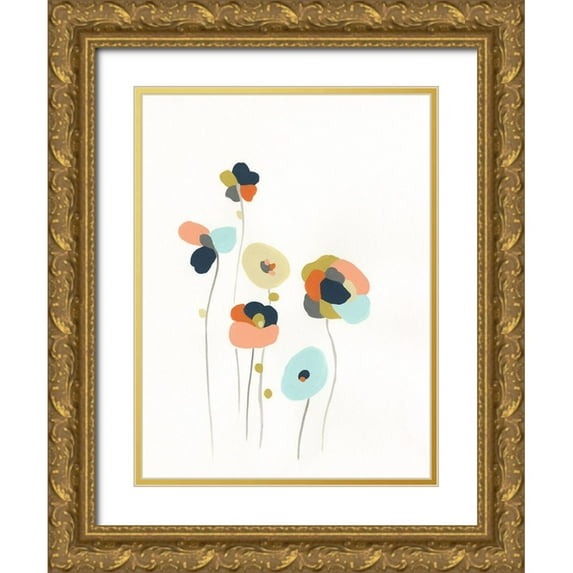Vess, June Erica 25x32 Gold Ornate Wood Framed with Double Matting Museum Art Print Titled - Modular Bouquet II