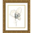 thumbnail image 1 of Vess, June Erica 25x32 Gold Ornate Wood Framed with Double Matting Museum Art Print Titled - Monochrome Floral Study I, 1 of 4