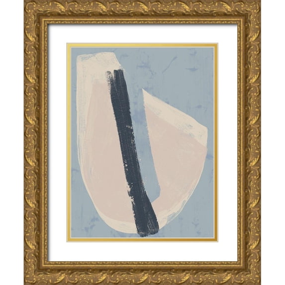 Vess, June Erica 25x32 Gold Ornate Wood Framed with Double Matting Museum Art Print Titled - Paper Slice II