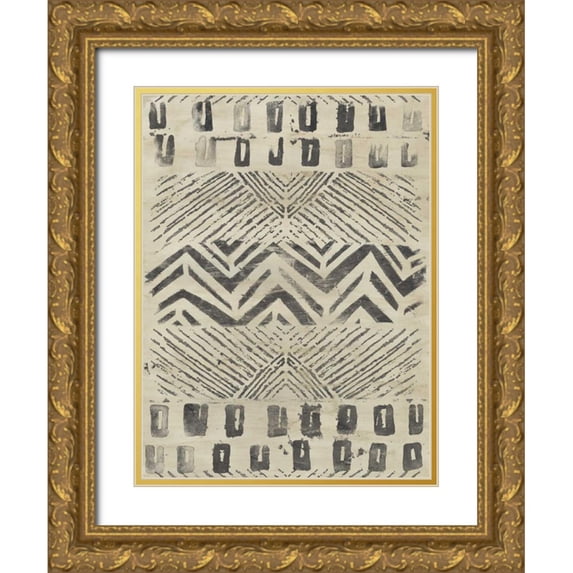 Vess, June Erica 25x32 Gold Ornate Wood Framed with Double Matting Museum Art Print Titled - Pattern Bazaar II