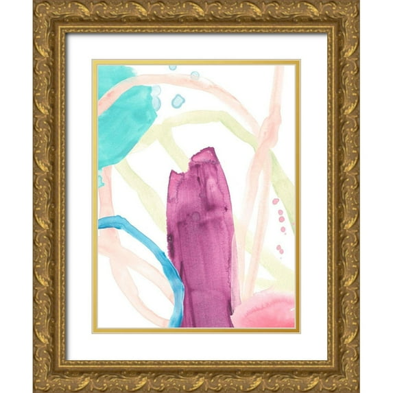 Vess, June Erica 25x32 Gold Ornate Wood Framed with Double Matting Museum Art Print Titled - Serpentine Rainbow II