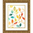 thumbnail image 1 of Vess, June Erica 25x32 Gold Ornate Wood Framed with Double Matting Museum Art Print Titled - Spectrum Leaves I, 1 of 4