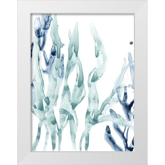 Vess, June Erica 25x32 White Modern Wood Framed Museum Art Print Titled - Blue Kelp III