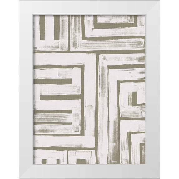 Vess, June Erica 25x32 White Modern Wood Framed Museum Art Print Titled - Maze Interlock III