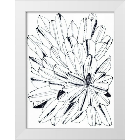 Vess, June Erica 25x32 White Modern Wood Framed Museum Art Print Titled - Monochrome Kaleidoscope II