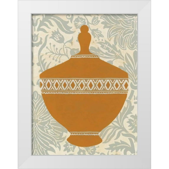 Vess, June Erica 25x32 White Modern Wood Framed Museum Art Print Titled - Pottery Patterns I