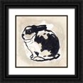 thumbnail image 1 of Vess, June Erica 26x26 Black Ornate Wood Framed with Double Matting Museum Art Print Titled - Antique Rabbit IV, 1 of 4