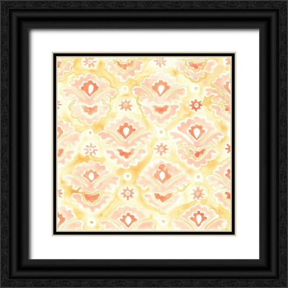 Vess, June Erica 26x26 Black Ornate Wood Framed with Double Matting Museum Art Print Titled - Bohemian Textile V