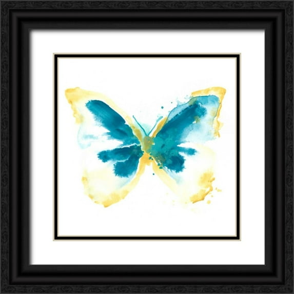 Vess, June Erica 26x26 Black Ornate Wood Framed with Double Matting Museum Art Print Titled - Butterfly Traces III