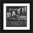thumbnail image 1 of Vess, June Erica 26x26 Black Ornate Wood Framed with Double Matting Museum Art Print Titled - Chalkboard Bath Signs II, 1 of 4