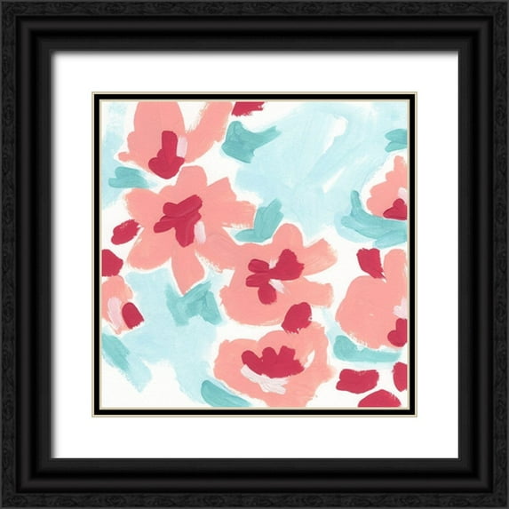 Vess, June Erica 26x26 Black Ornate Wood Framed with Double Matting Museum Art Print Titled - Cherry Blossom Pop I