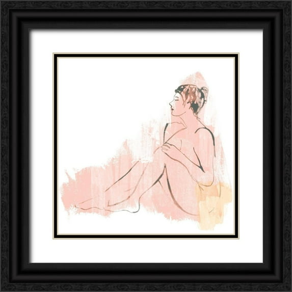 Vess, June Erica 26x26 Black Ornate Wood Framed with Double Matting Museum Art Print Titled - Colorblock Figure IV