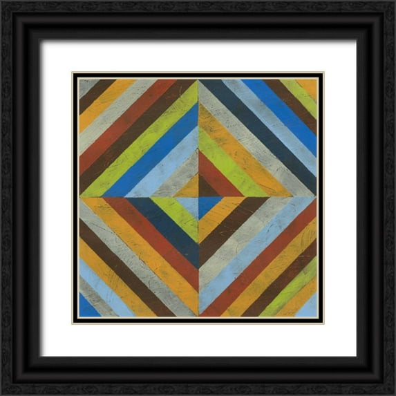 Vess, June Erica 26x26 Black Ornate Wood Framed with Double Matting Museum Art Print Titled - Converge I