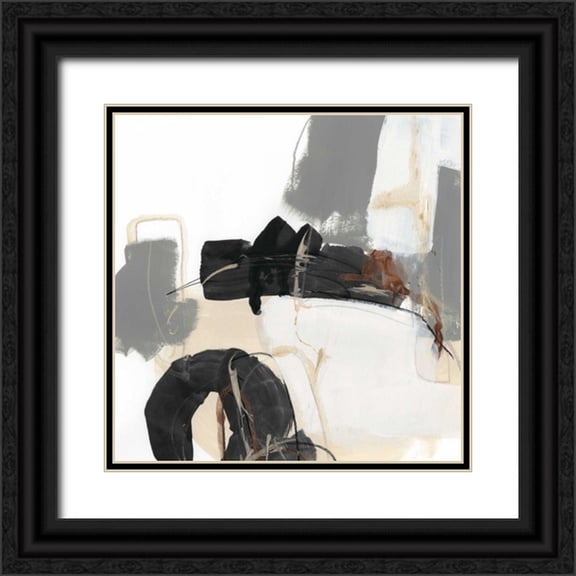 Vess, June Erica 26x26 Black Ornate Wood Framed with Double Matting Museum Art Print Titled - Essential Gesture I