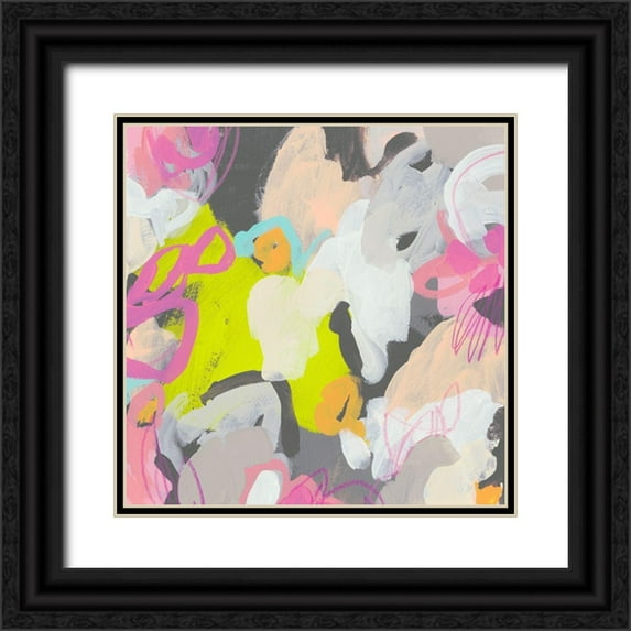 Vess, June Erica 26x26 Black Ornate Wood Framed with Double Matting Museum Art Print Titled - Graffiti Rhythm III