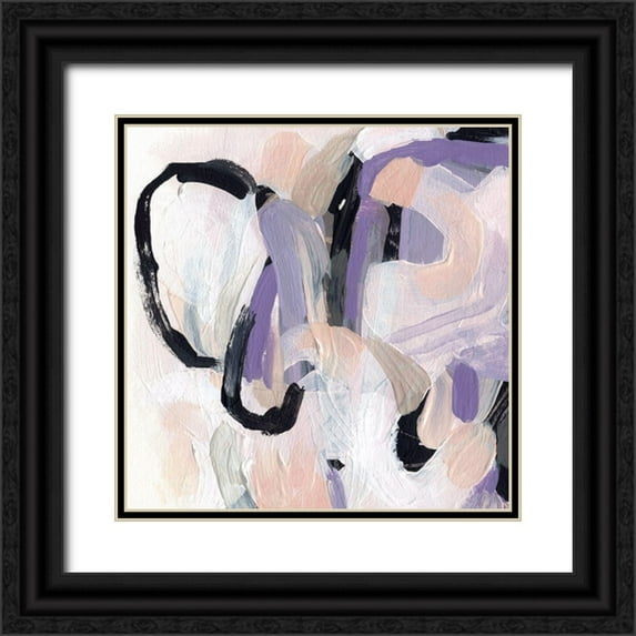 Vess, June Erica 26x26 Black Ornate Wood Framed with Double Matting Museum Art Print Titled - Lilac Scramble II