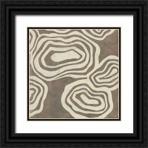 Vess, June Erica 26x26 Black Ornate Wood Framed with Double Matting Museum Art Print Titled - Mineral Motif IV