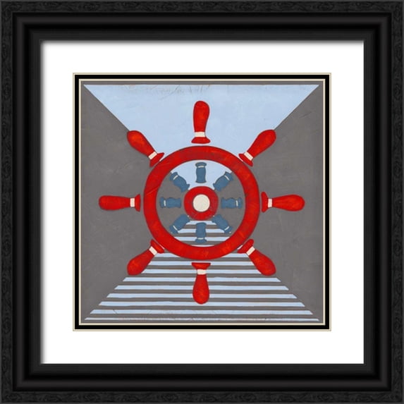 Vess, June Erica 26x26 Black Ornate Wood Framed with Double Matting Museum Art Print Titled - Nautical Graphic IV