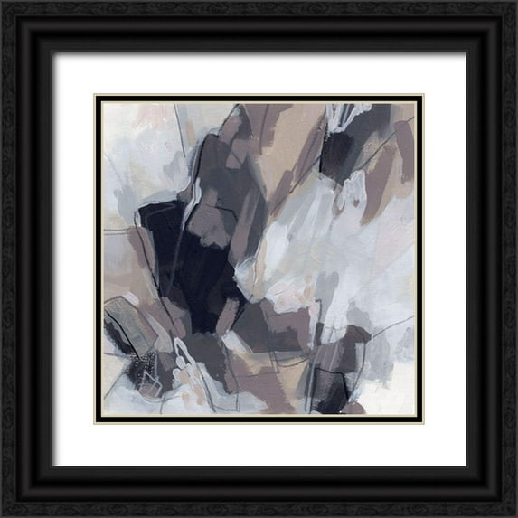 Vess, June Erica 26x26 Black Ornate Wood Framed with Double Matting Museum Art Print Titled - Neutral Burst I