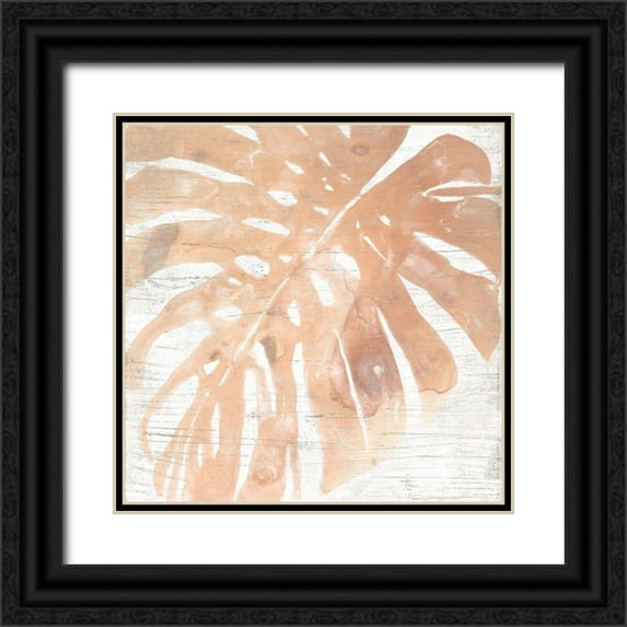 Vess, June Erica 26x26 Black Ornate Wood Framed with Double Matting Museum Art Print Titled - Neutral Palm Fossil I