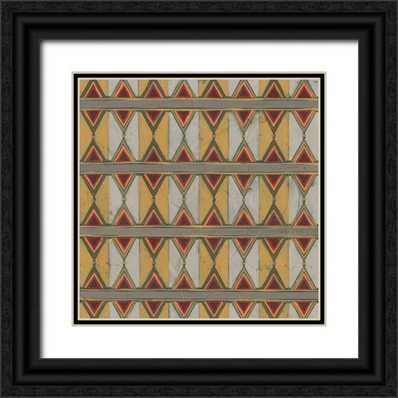 Vess, June Erica 26x26 Black Ornate Wood Framed with Double Matting Museum Art Print Titled - Ochre Tapestry V