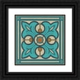 thumbnail image 1 of Vess, June Erica 26x26 Black Ornate Wood Framed with Double Matting Museum Art Print Titled - Piazza Tile in Blue II, 1 of 4