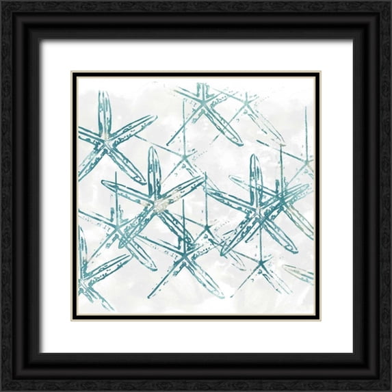 Vess, June Erica 26x26 Black Ornate Wood Framed with Double Matting Museum Art Print Titled - Sealife Batik VII