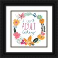 thumbnail image 1 of Vess, June Erica 26x26 Black Ornate Wood Framed with Double Matting Museum Art Print Titled - Snarky Florals V, 1 of 4