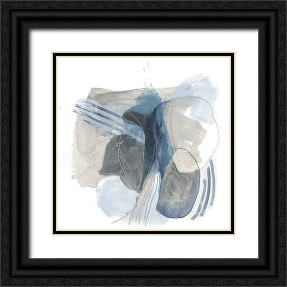 Vess, June Erica 26x26 Black Ornate Wood Framed with Double Matting Museum Art Print Titled - Stone Elilpses I