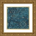 thumbnail image 1 of Vess, June Erica 26x26 Gold Ornate Wood Framed with Double Matting Museum Art Print Titled - Aged Indigo IV, 1 of 4