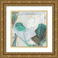 thumbnail image 1 of Vess, June Erica 26x26 Gold Ornate Wood Framed with Double Matting Museum Art Print Titled - Aqua Puzzle II, 1 of 4