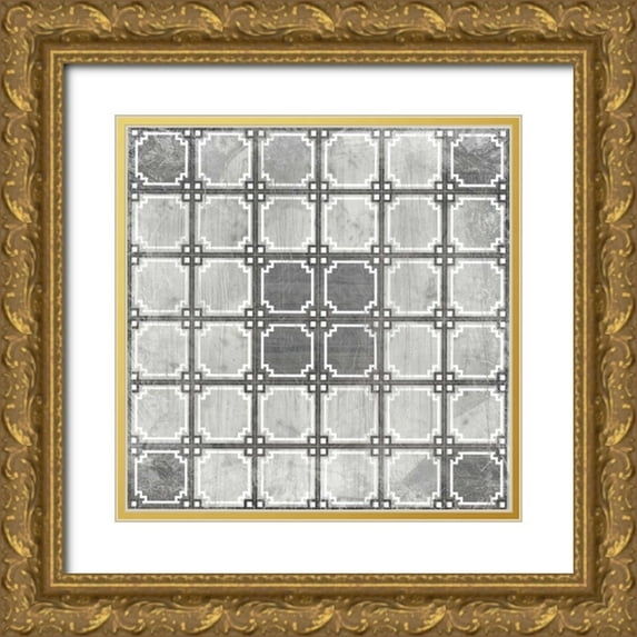 Vess, June Erica 26x26 Gold Ornate Wood Framed with Double Matting Museum Art Print Titled - Boho Luxe Tile VI